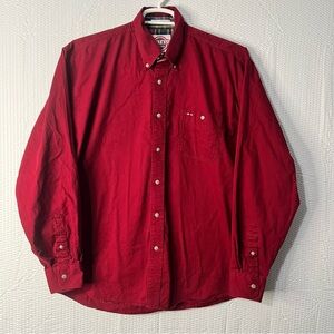 Vintage Larro Maroon Button Down Western Shirt Size L
